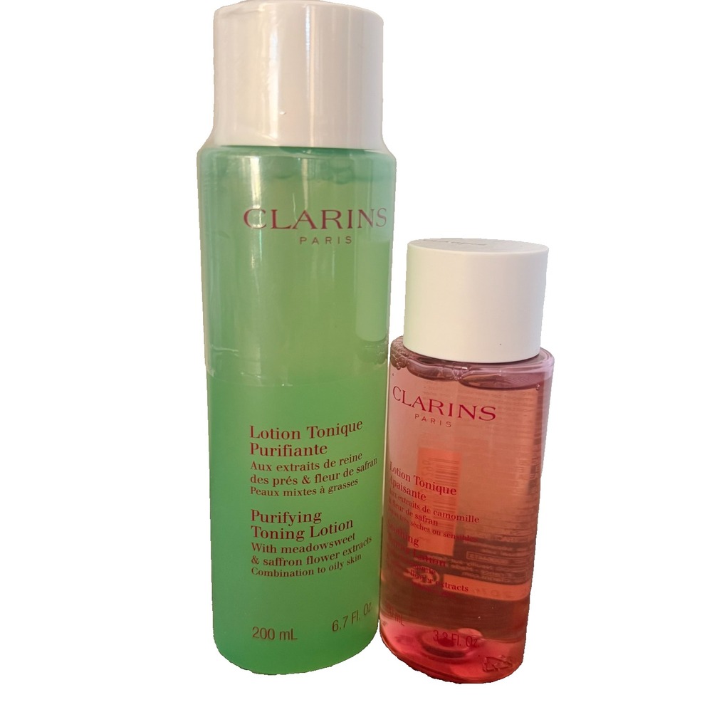 Clarins Purifying Toning Lotion 200ml /6.7 fl oz & Soothing Toning Lotion Sealed